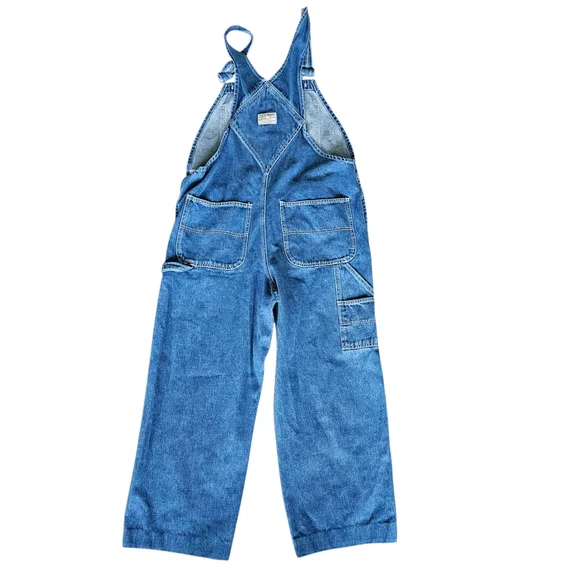 Vintage Y2k Old Navy Cropped Blue Denim Overalls - Picture 6 of 9